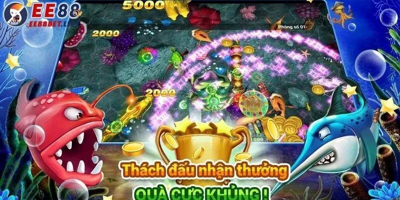 Các loài sinh vật phong phú trong trò chơi săn cá boss